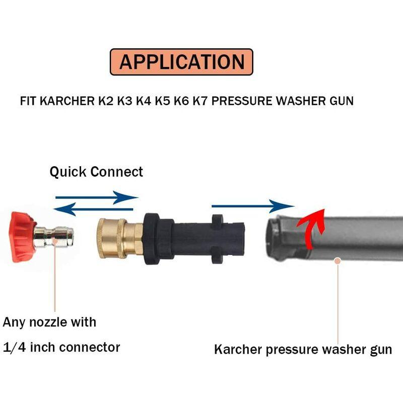 Pressure Washer Gun Adapter With 1/4'' Female Quick Connect Fitting Compatible With K Series Pressure Washers K2, K3,.