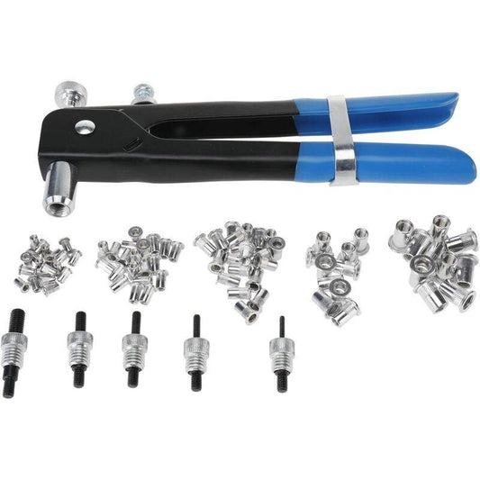 86 pcs Rivet Gun M3 M4 M5 M6 M8 Threaded Nut Rivet Nut Tool Riveting Pliers Threaded Insert Kit.