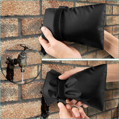 Outdoor Faucet Cover Antifreeze Faucet Protection Cover Wind Resistant Waterproof For Winter Garden Black 2 pcs