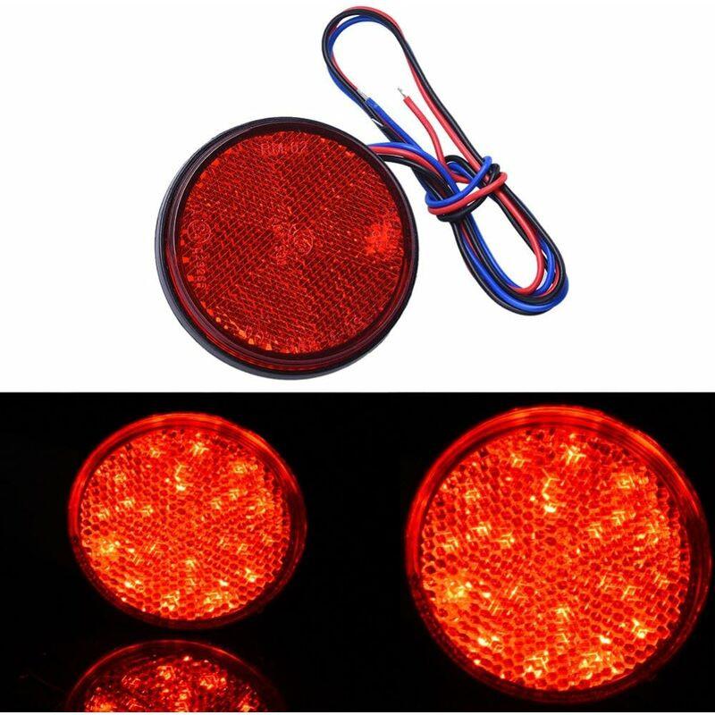 LED Trailer Lights, 2 pcs LED Trailer Tail Lights ROund Reflector Brake Light LED Clearance Light 12V For Car.