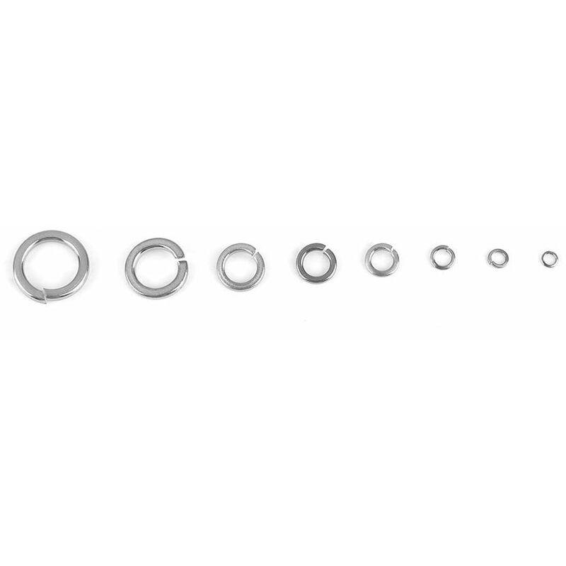 180 pcs 8 Size 304 Stainless Steel Spring Washer Assortment Kit, Spring Washers Kit M2.5 M3 M4 M5 M6 M8 M10.