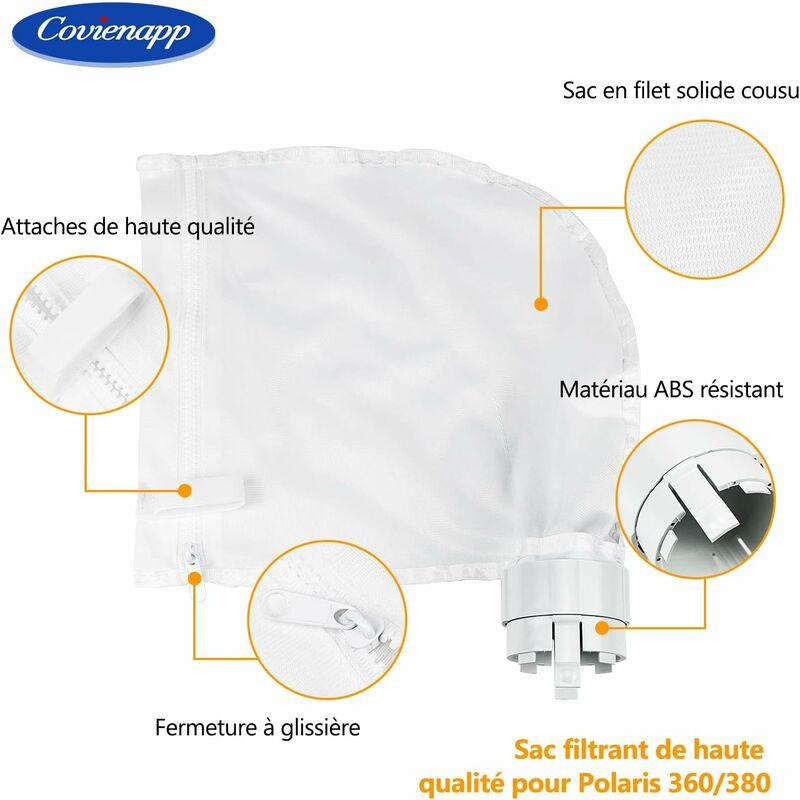 2 Pack Pool Cleaner Filter Bags Fits Polaris360 And 380 Pool Cleaner Zippered And Adjustable Design In White.