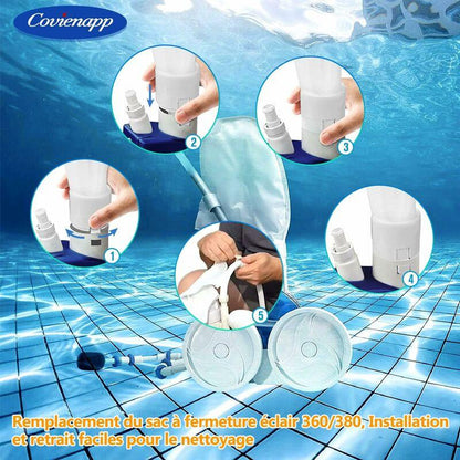2 Pack Pool Cleaner Filter Bags Fits Polaris360 And 380 Pool Cleaner Zippered And Adjustable Design In White.