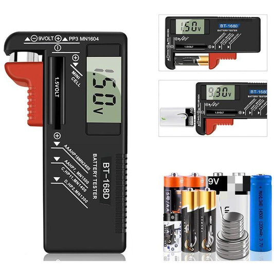 Digital Battery Tester, Universal Battery Tester, Battery Tester, For Aa, Aaa, C, D, Pp3, 9V, 1.5V, Button Cell.