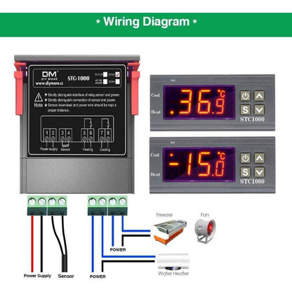 Stc-1000 Temperature Controller, 12V 10A Multi-Purpose Digital Thermostat With Ntc Probe For Fermentation Hatch,.