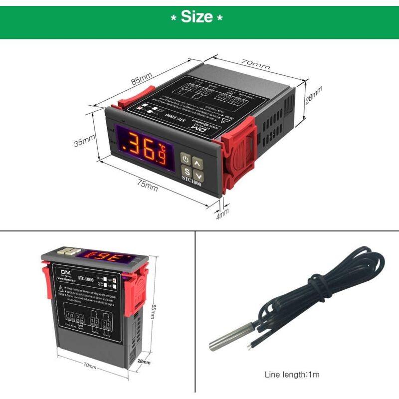 Stc-1000 Temperature Controller, 12V 10A Multi-Purpose Digital Thermostat With Ntc Probe For Fermentation Hatch,.