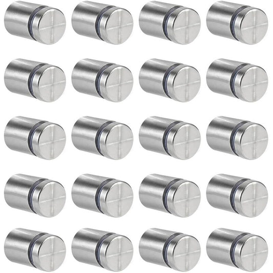 20 pcs Glass Standoffs, 19 X 25Mm Standoff Screws, Stainless Steel Wall Mount For Advertising Nails, For Plaques And