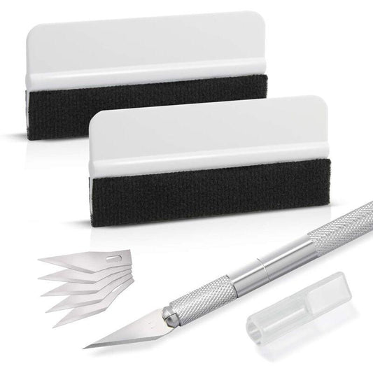 Car Accessories Squeegee Kit, With Felt Squeegee, Hobby Knife For Application Or Scraping With Cutter And Plastic.