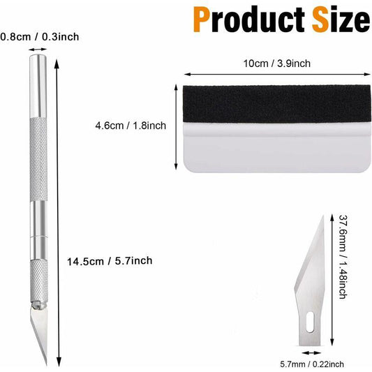 Car Accessories Squeegee Kit, With Felt Squeegee, Hobby Knife For Application Or Scraping With Cutter And Plastic.
