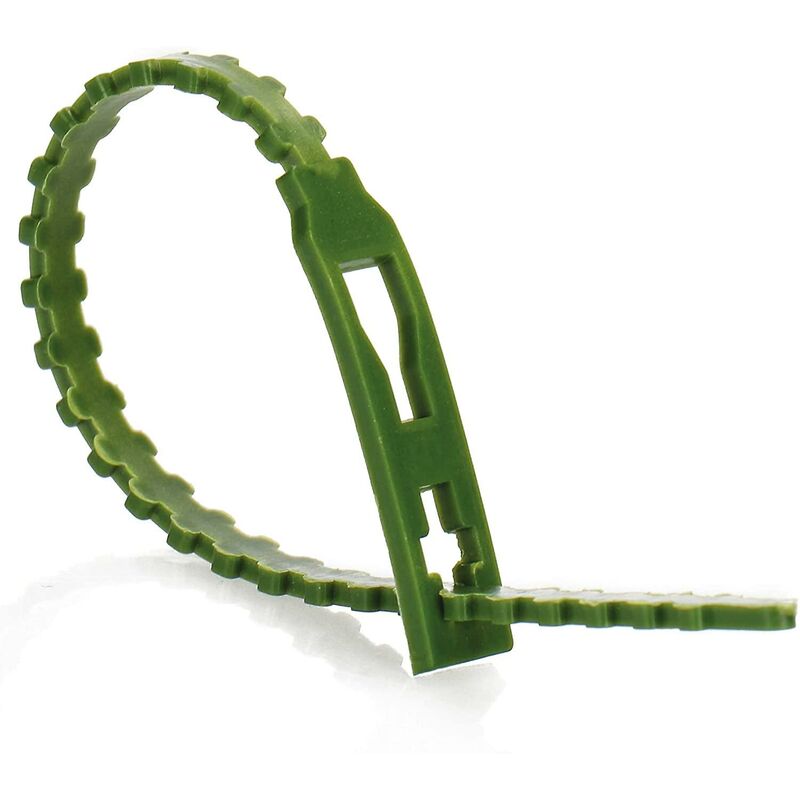 200X Green Plastic Plant Binder - Stabilize Plants - Plant Clips - Plant Stake Clip (13 Cm)