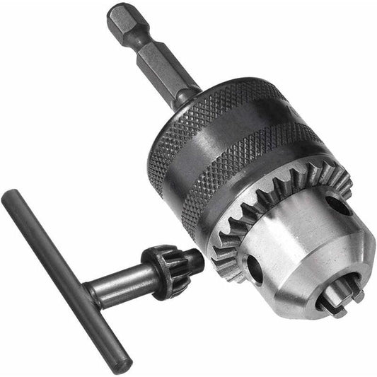 1.5-13Mm 6.35Mm Hex Shank Quick Change Drill Chuck Adapter, 1/2-20Unf Drill Chuck Converter With Chuck Key For Electric.
