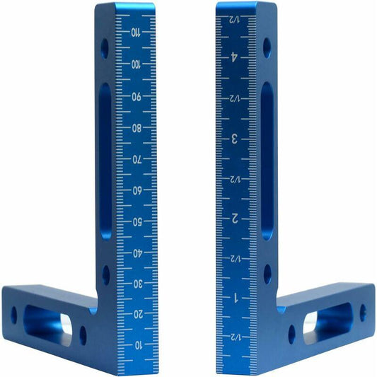 2 pcs 90 Degree Positioning Brackets Aluminum Alloy Square 12 X 12Cm Right Angle Clamps 90Â° L Type Corner Clamp For Box.