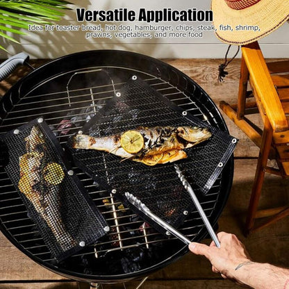 Bbq Grilling Bags, Reusable Grilling Bag Outdoor Cooking Pouch For Meat, Fish, Vegetables, 27X22Cm