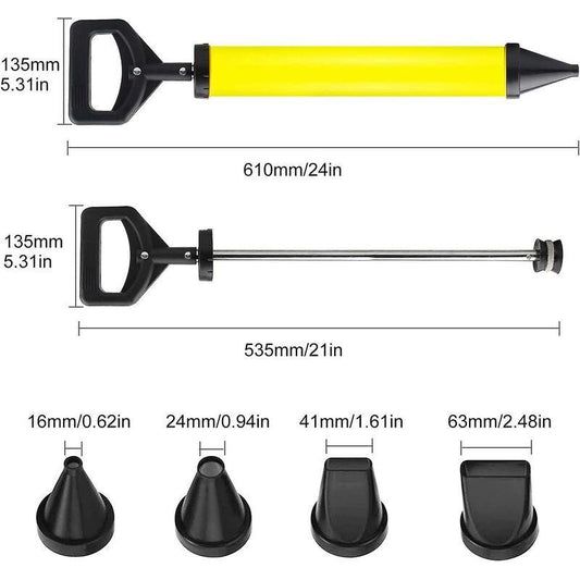 Cement Grout Gun Mortar Joint Gun - Manual Mortar Pump With 4 Nozzles - Mortar Gun With Accessories.