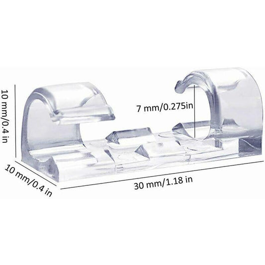 60 Pack Clear Cable Clips, Strong Self-Adhesive Cable Holder, Durable Plastic Cord Management Organizer Clamps For Home.