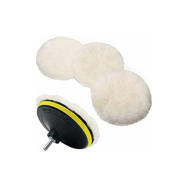 4 pcs 6 Inch Wool Polishing Pad Polishing Wheel For Bit Buffer Accessories With M14 Bit Adapter.