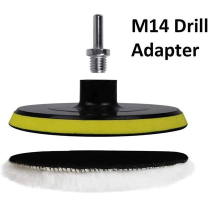 4 pcs 6 Inch Wool Polishing Pad Polishing Wheel For Bit Buffer Accessories With M14 Bit Adapter.