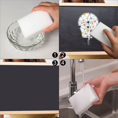 Magic Sponges, 50 pcs Melamine Cleaning Sponge - Magic Eraser For Bathroom, Pool, Kitchen, Floor, Wall - White 10X7X3Cm