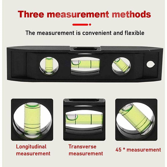 Compact Level, 3 Level Magnetic Level Bubble Measuring Tool Abs And Acrylic Level Measuring Tool.