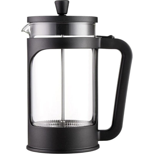 1 Liter/34 Oz French Press Coffee/Tea Maker Heat Resistant Borosilicate Glass, Stainless Steel Filter & Black Lid..