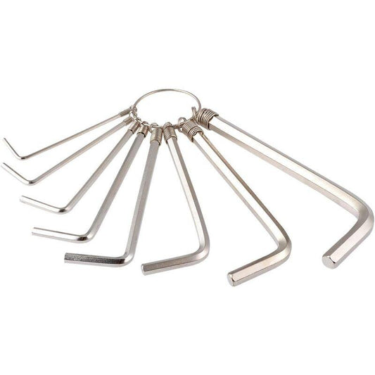 8 pcs Practical Metric Hex Allen Key Wrench Set For Repair 1.5/2/2.5/3/3.5/4/5/6Mm (Silver).