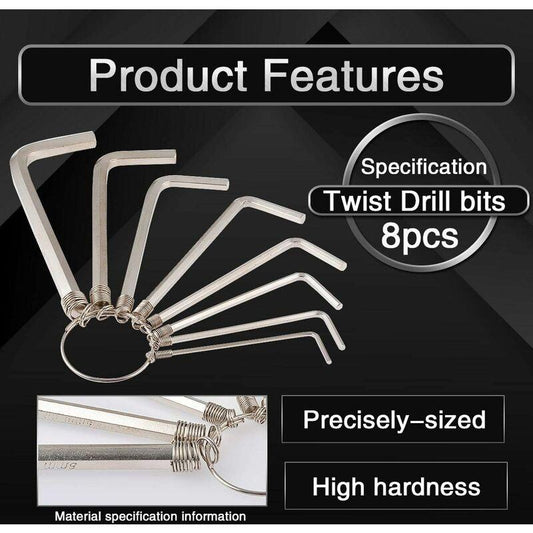 8 pcs Practical Metric Hex Allen Key Wrench Set For Repair 1.5/2/2.5/3/3.5/4/5/6Mm (Silver).