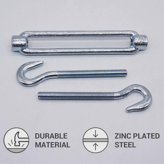 4 pcs M6 Adjustable Cable Turnbuckle With Hook And Loop - Cable Tension (4 pcs, M6).
