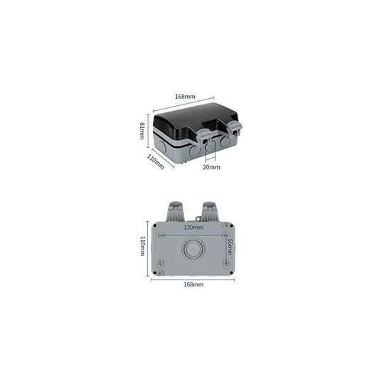 Outdoor Double Wall Socket With Usb Waterproof Heavy Duty Electrical Outlet With Wall Box (Double).