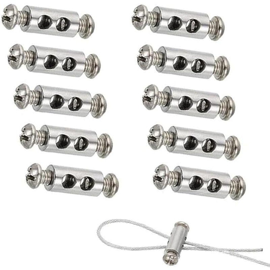 10 pcs Cable Clamps With Screw Terminal Cap, Cable Clips For 1-2Mm Diameter Cable And Wire, Double Ended Cable And.