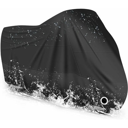 Motorcycle Cover Waterproof, Cold And Weather Resistant 190T Black Protects From Dust