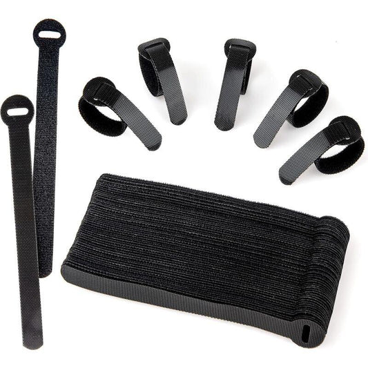 60 Pack Black Reusable Cable Ties Adjustable Releasable Cable Management Clips For Pc Cables, Organizing Cords, Tv,.