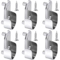 6 pcs Oval Wardrobe Rail End Brackets Nickel Plated Silver Wardrobe ROd Holder 15Mm Wardrobe Flange Rail Brackets And 6