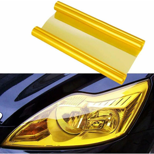 30Cm100Cm Car Fog Light Tail Light Vinyl Film Sticker (Yellow).