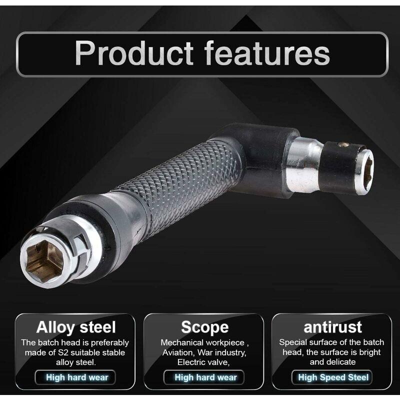 L-Shaped Socket Wrench Set - 1/4" Screwdriver And Bits - L-Shaped Extension Handle - Double Head Hex Socket Wrench For.