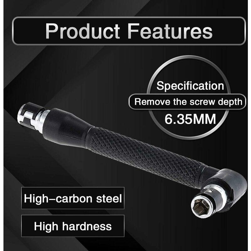 L-Shaped Socket Wrench Set - 1/4" Screwdriver And Bits - L-Shaped Extension Handle - Double Head Hex Socket Wrench For.