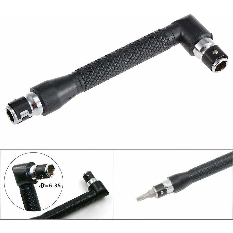 L-Shaped Socket Wrench Set - 1/4" Screwdriver And Bits - L-Shaped Extension Handle - Double Head Hex Socket Wrench For.