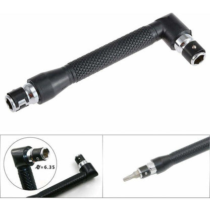 L-Shaped Socket Wrench Set - 1/4" Screwdriver And Bits - L-Shaped Extension Handle - Double Head Hex Socket Wrench For.