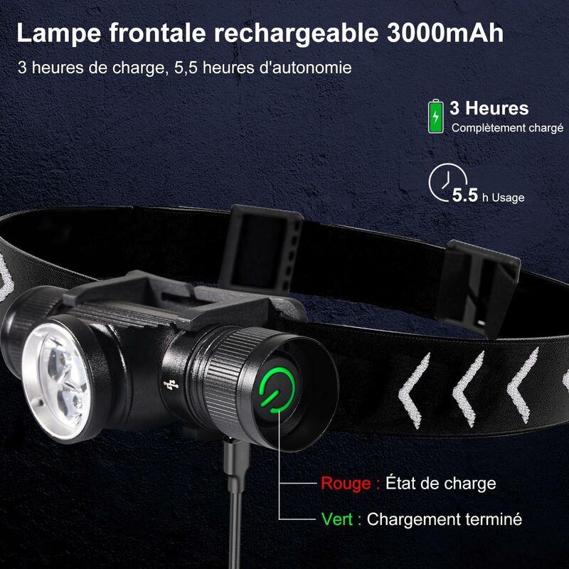 H330 Headlamp, 1500 Lumens Rechargeable LED Headlamp, Ip66 Waterproof Head Torch, 5 Lighting Modes For Cycling Camping.