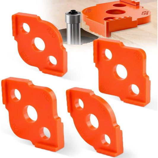 4 pcs Alloy Radius ROuter Jig, R5 - R40 Woodworking ROuter Jig On Table, Corner Radius ROuting Accessories For.