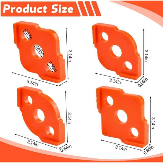 4 pcs Alloy Radius ROuter Jig, R5 - R40 Woodworking ROuter Jig On Table, Corner Radius ROuting Accessories For.