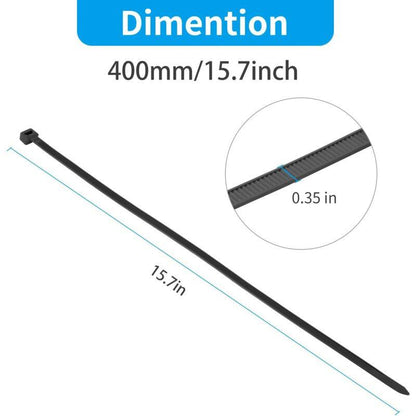 100 Pieces White Large Cable Ties, Extra Long 400Mm X 9Mm Cable Tie Nylon Uv Resistant, 80 Kgs Heavy Duty Cable Ties.