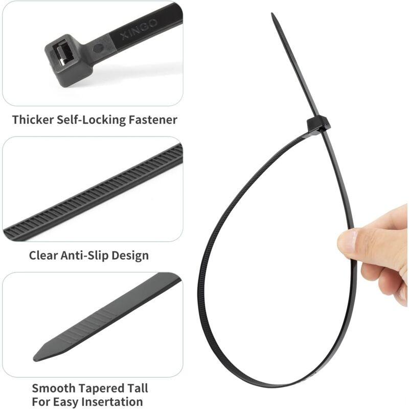 100 Pieces White Large Cable Ties, Extra Long 400Mm X 9Mm Cable Tie Nylon Uv Resistant, 80 Kgs Heavy Duty Cable Ties.