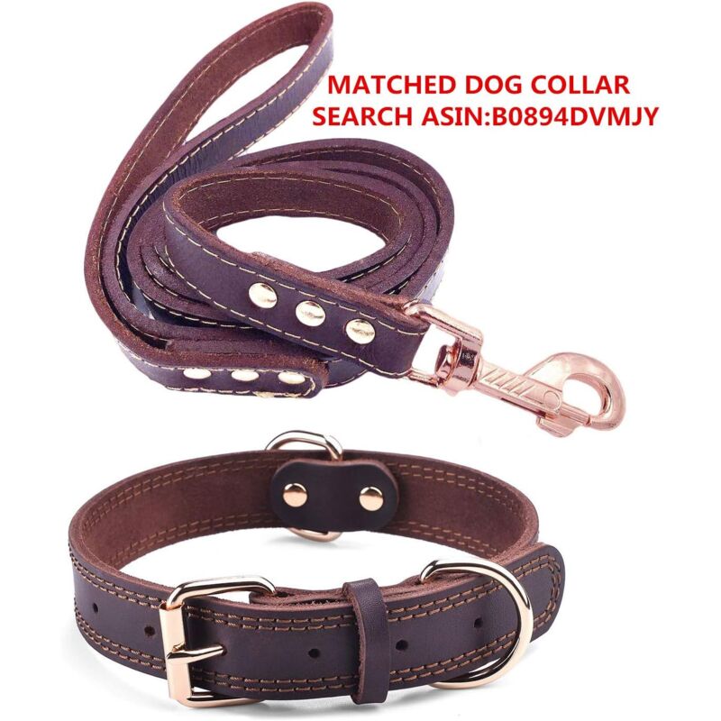 Premium Genuine Leather Dog Collar/Durable Real Leather Adjustable Collars For Male Female Small X-Small Medium Large