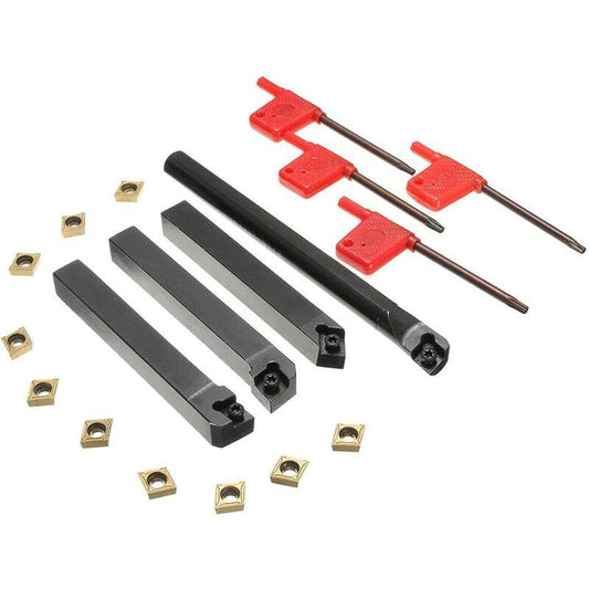 4 pcs Turning Tool Holder + Ccmt09T304 Carbide Inserts + T15 Wrench.