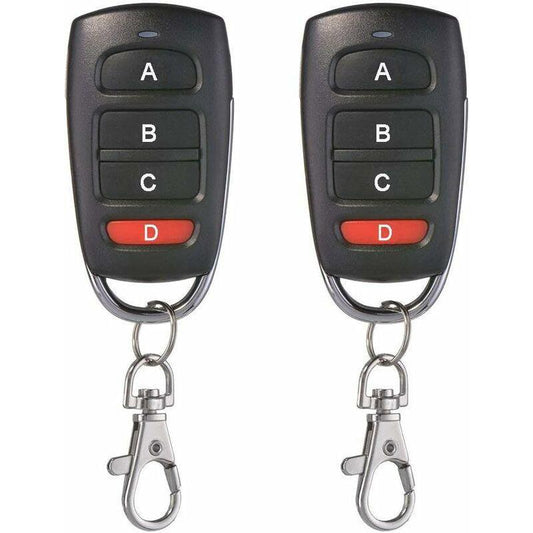 2 Pack Universal Garage Door Cloning Key Fob Remote Control 433Mhz 4 Button Cloner For Garage Door Electric Door Etc.