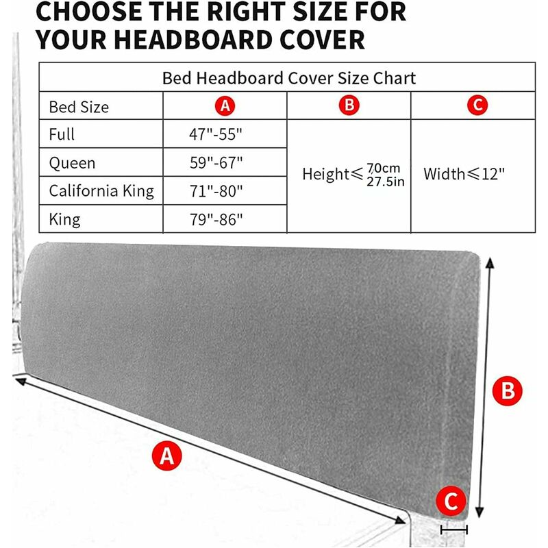 Stretch Headboard Cover For Queen And King Size Bed, Curved Dustproof Protector Slipcover For Bedroom Decor (Champagne,