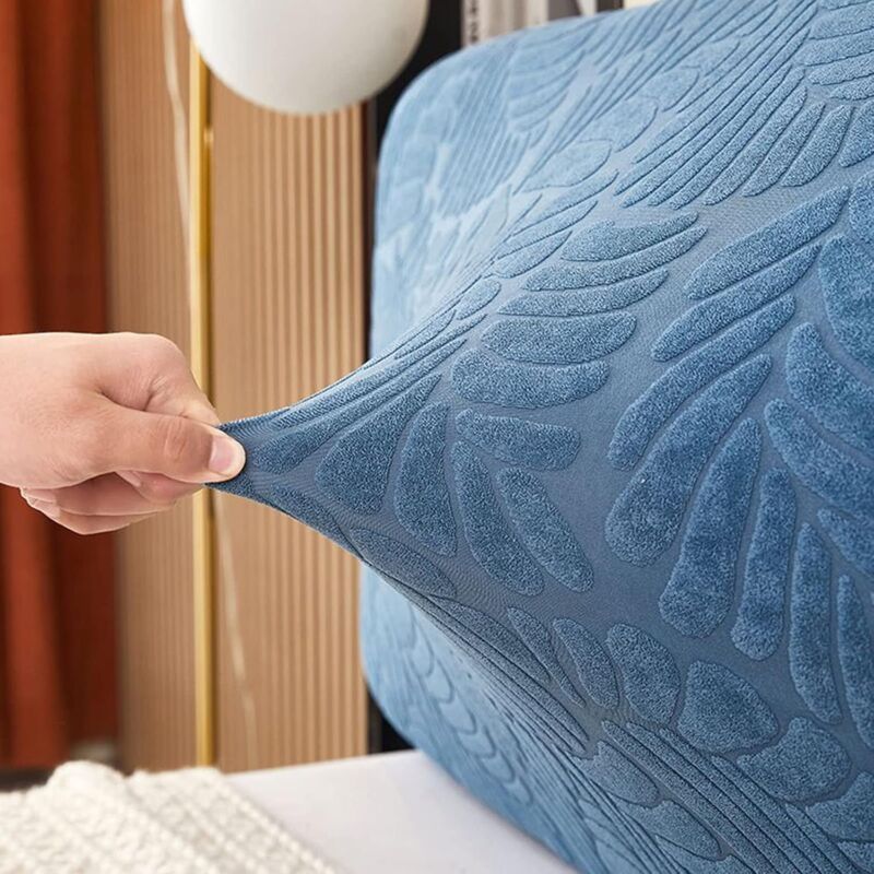 Stretch Headboard Cover For Queen And King Size Bed, Curved Dustproof Protector Slipcover For Bedroom Decor (Champagne,