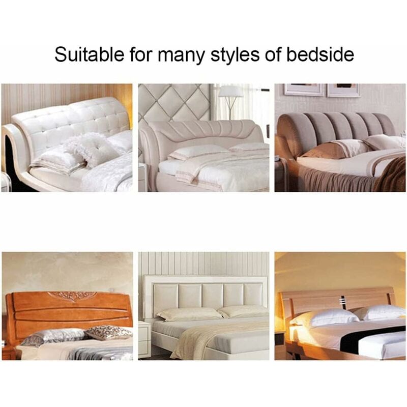 Stretch Headboard Cover For Queen And King Size Bed, Curved Dustproof Protector Slipcover For Bedroom Decor (Champagne,