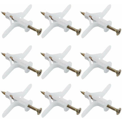 50 pcs Plasterboard Anchors Sets Plastic Expansion Pipe Aircraft Self Drilling Expansion Tube Anchors Used For Most.