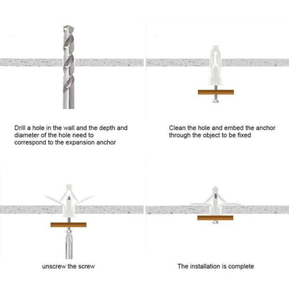 50 pcs Plasterboard Anchors Sets Plastic Expansion Pipe Aircraft Self Drilling Expansion Tube Anchors Used For Most.